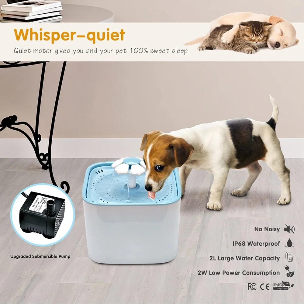Pet Fountain Dog Cat Water Fountain- Healthy & Hygienic, Super Quiet, Automatic